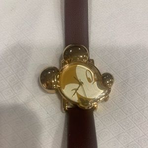 Disney gold Mickey Mouse head hand watch